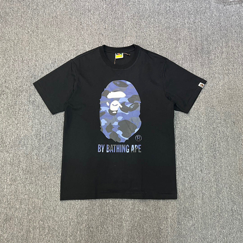 BAPE Ape Shark Graphic Print Loose Unisex Heavyweight Cotton T-Shirt