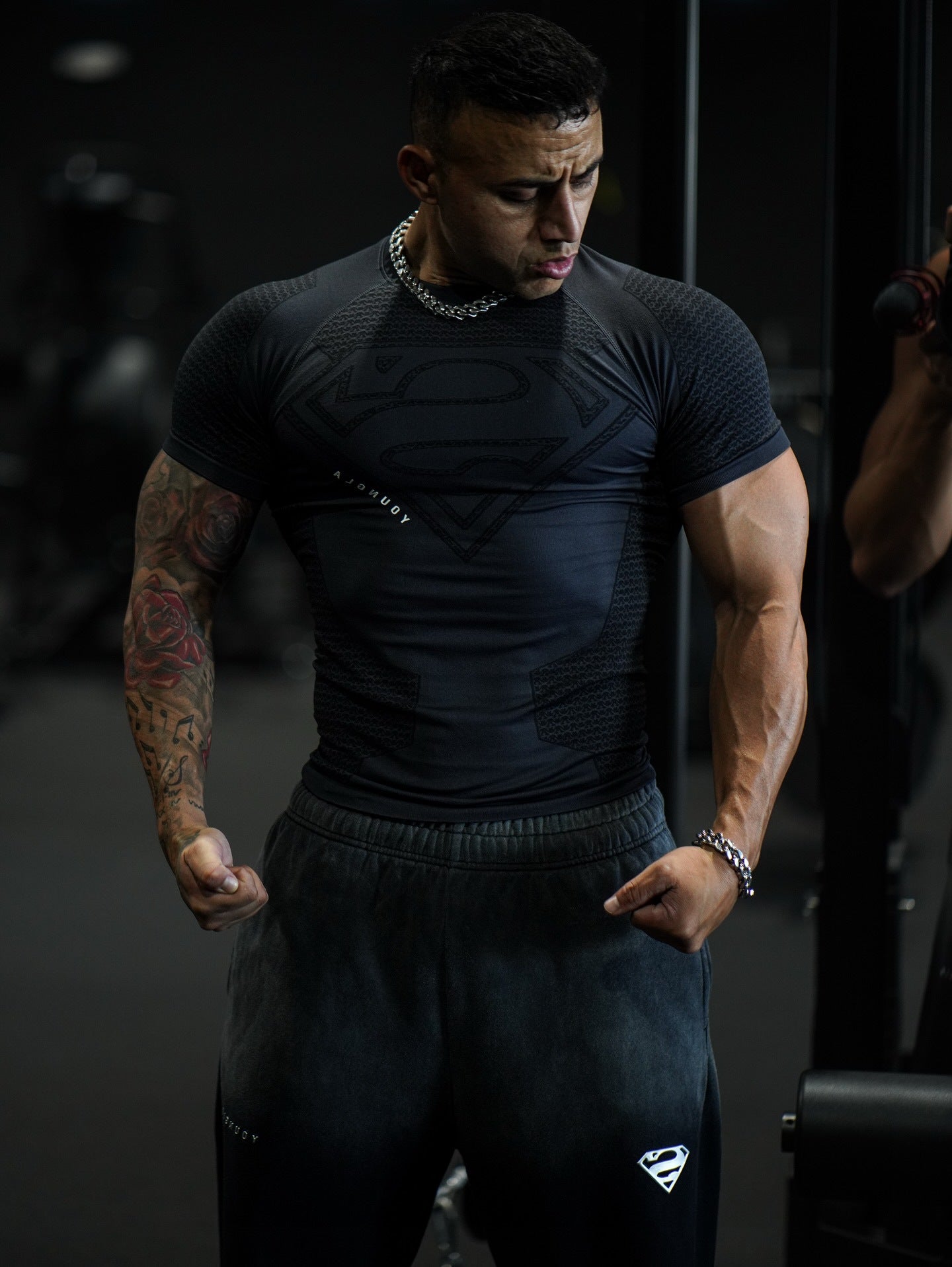 YOUNGLA 4117 Superman Compression Tees