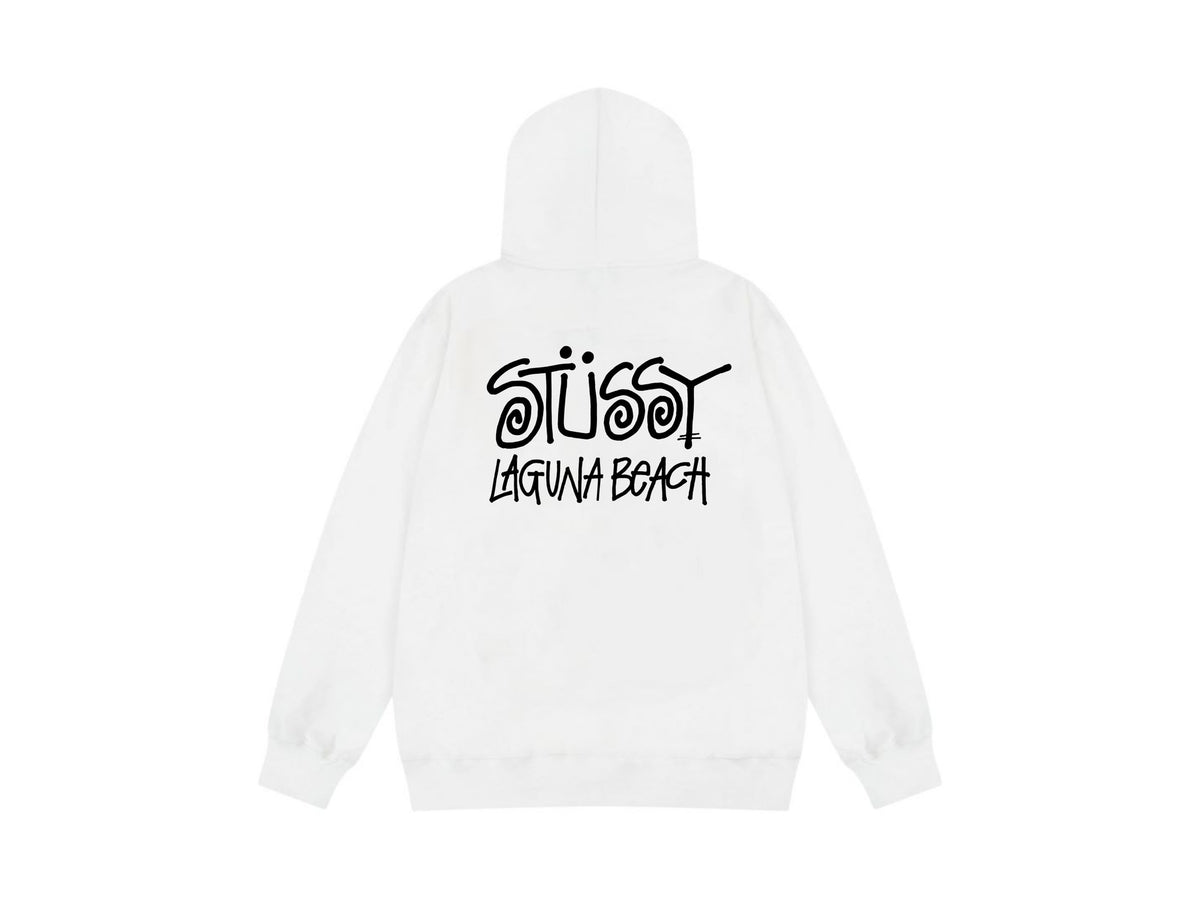 Stussy Zip Up Hoodie Multi Graphic Letter Print Streetwear Jacket