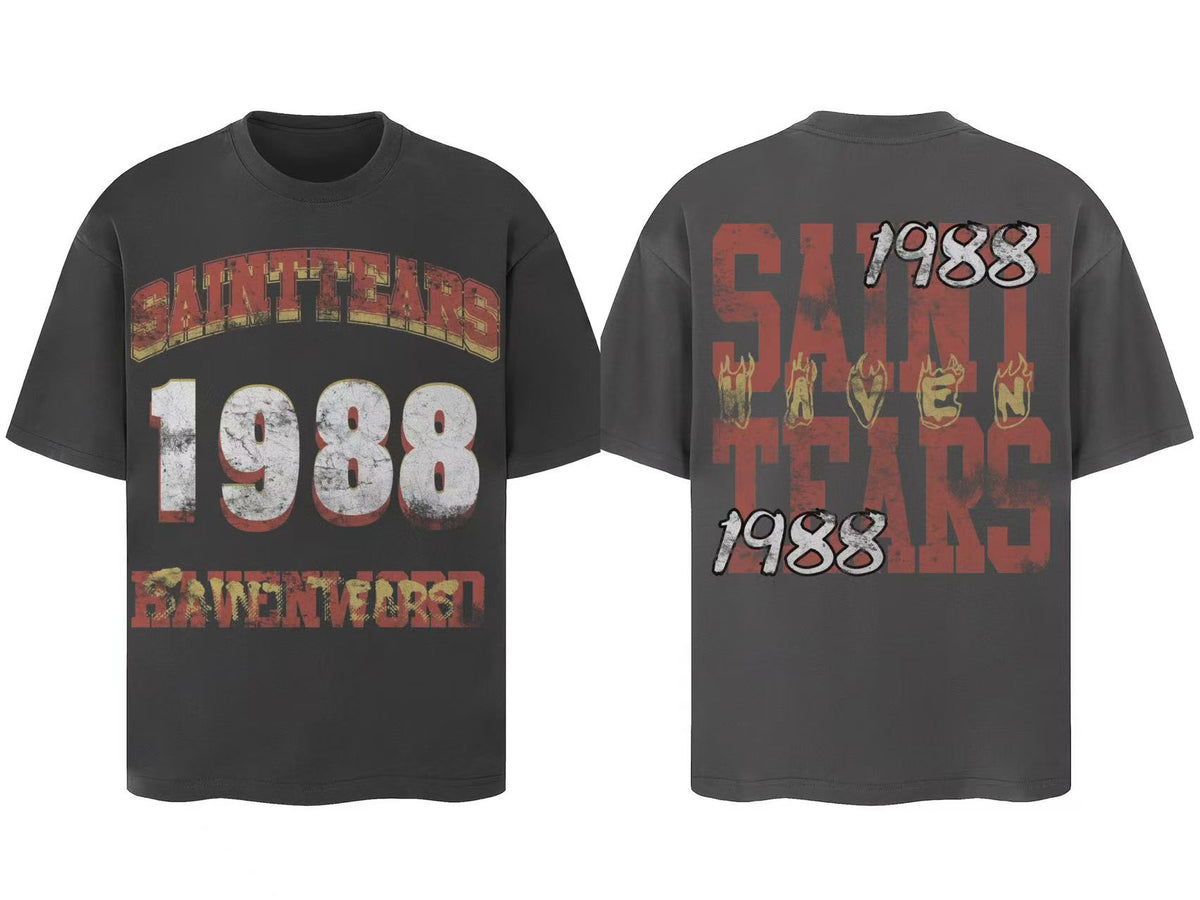 Saint Michael Vintage Multi‑Graphic Oversized Tee Streetwear Unisex