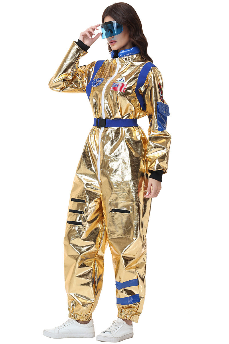 Halloween Women Astronaut Space Suit Cosplay Pilot Jumpsuit Party Sets