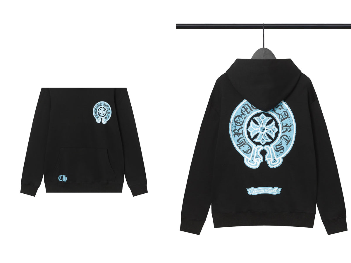 Chrome Hearts Horseshoe Cross Hoodie Goth Streetwear Graphic Pullover