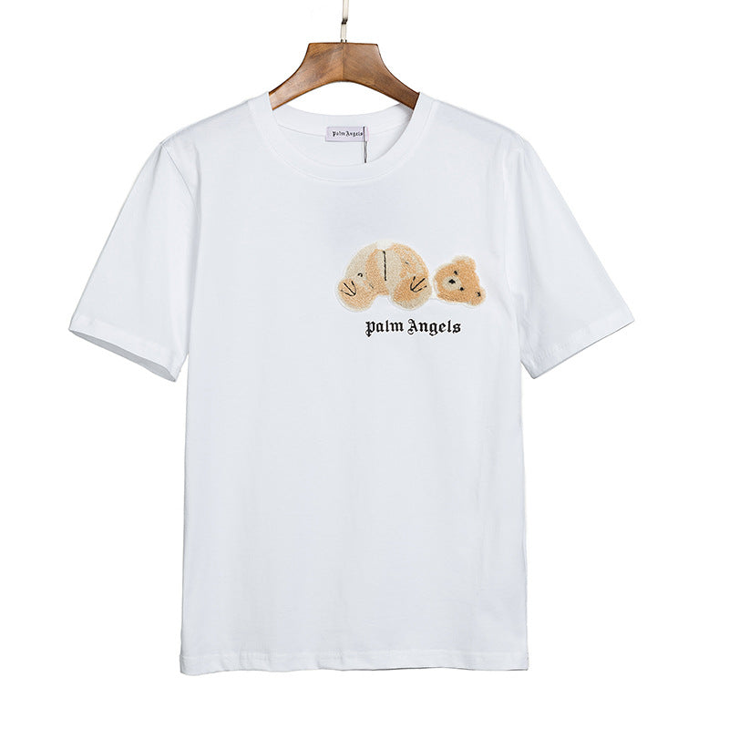Palm Angels Teddy Bear Graphic Tee Loose Unisex Streetwear T-Shirt