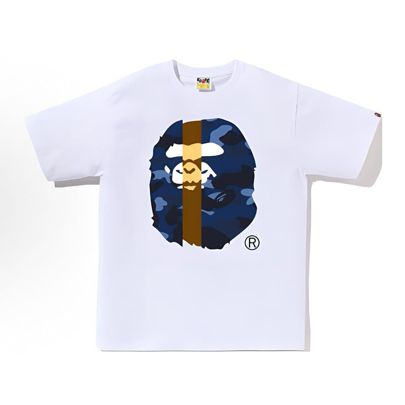 BAPE Ape Head Shark Print Loose Casual Unisex Short Sleeve T-Shirt