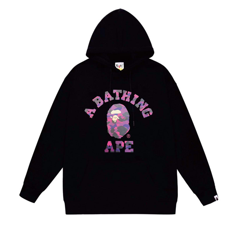 BAPE Ape Head Graphic Hoodie Camo Print Loose Cotton Pullover