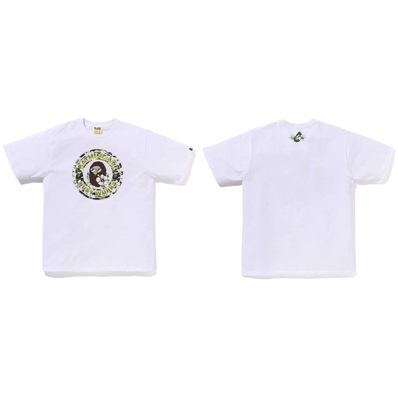 BAPE Ape Head & Shark Graphic Tee Loose Unisex Streetwear T-Shirt