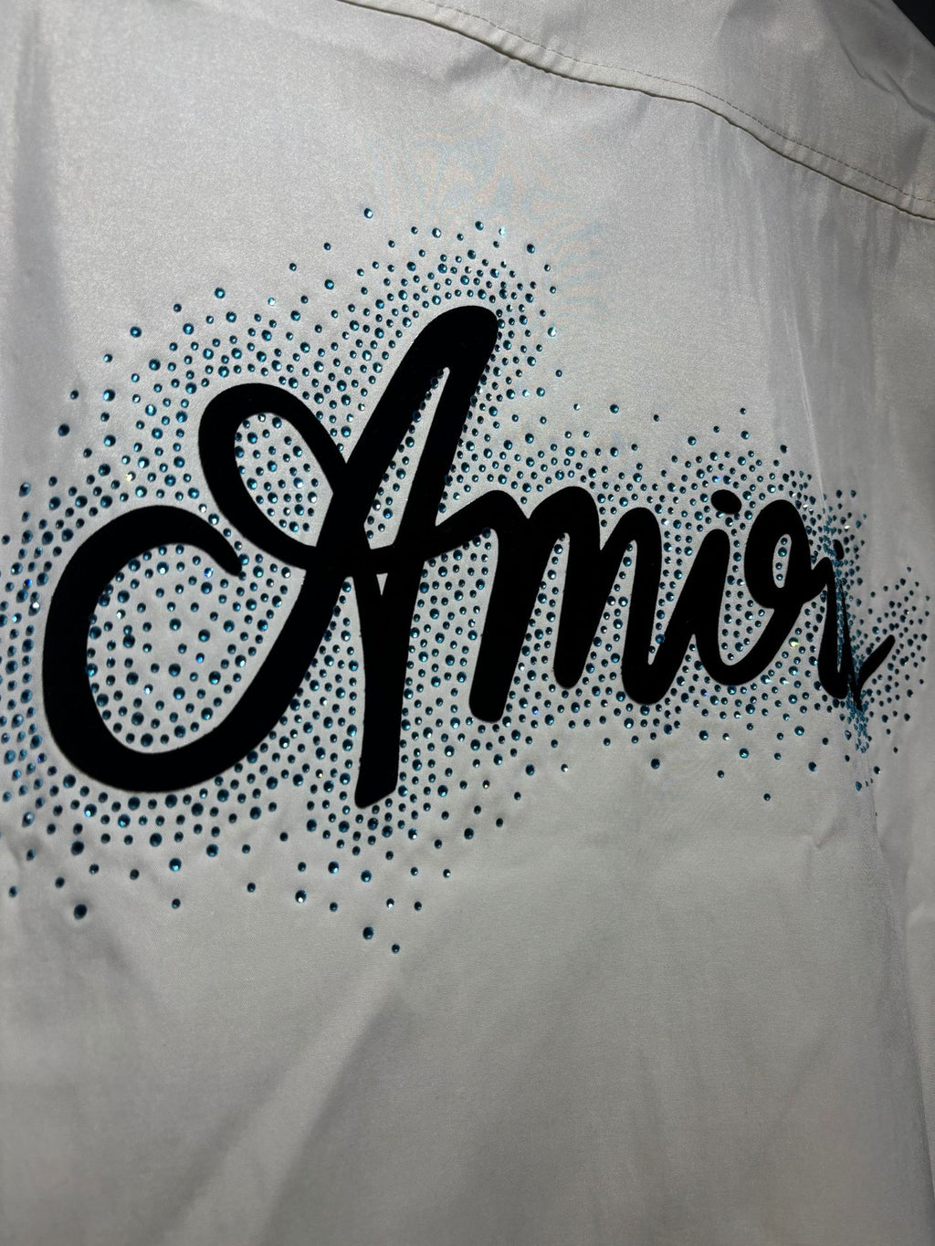 Amiri Rhinestone Letter Nylon Double Zip Short Sleeve Shirt Unisex