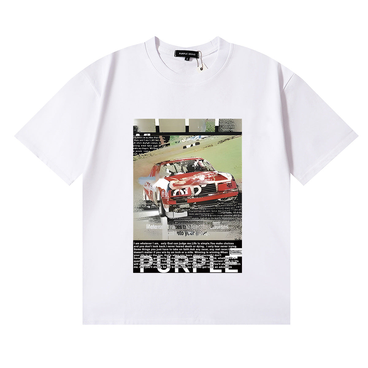 Purple Brand Graphic Tee Loose Unisex Vintage Streetwear T-Shirt