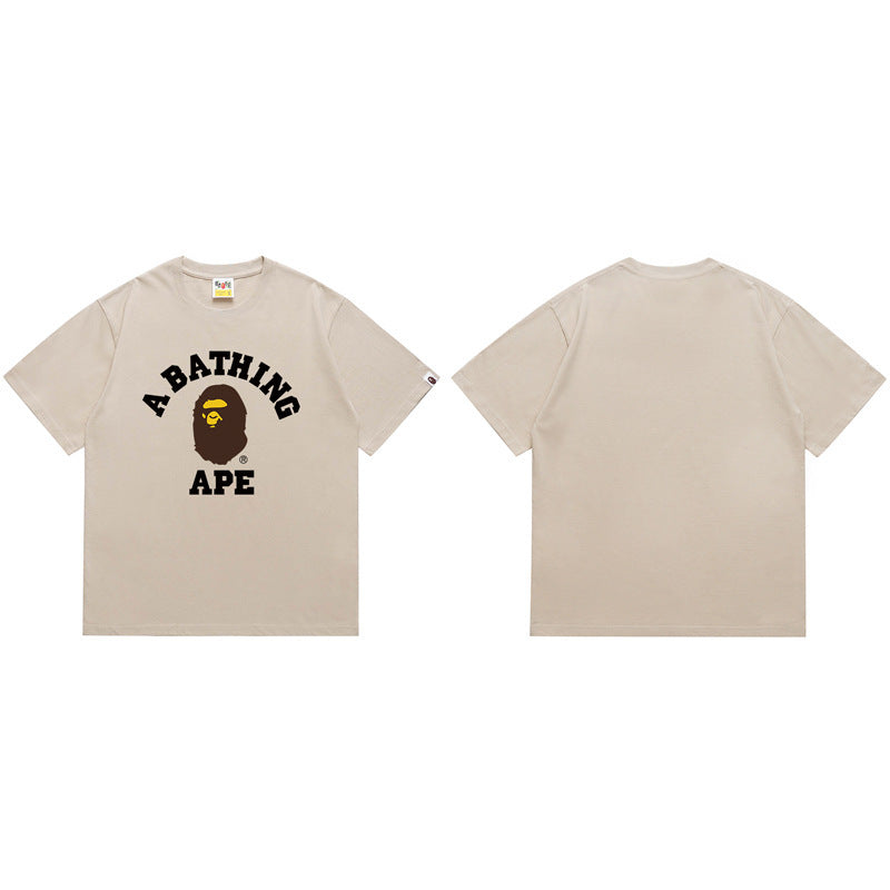 BAPE Ape Shark Graphic Print Loose Unisex Heavyweight Cotton T-Shirt