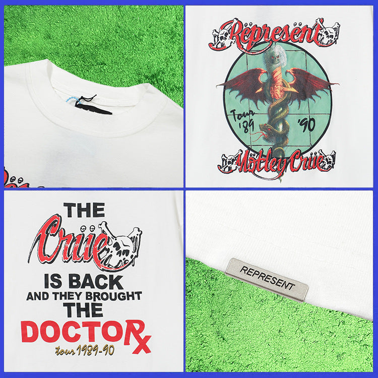 Represent Vintage Washed Graphic Short Sleeve Tee Streetwear Unisex