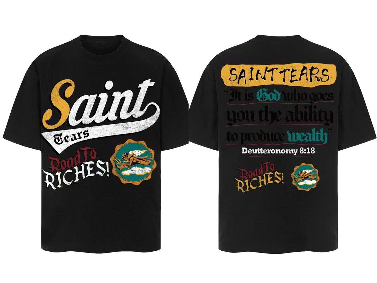 Saint Michael Vintage Multi‑Graphic Oversized Tee Streetwear Unisex