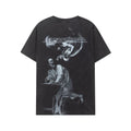 Washed Vintage Black Oil Painting Crew Neck Short Sleeve T Shirt