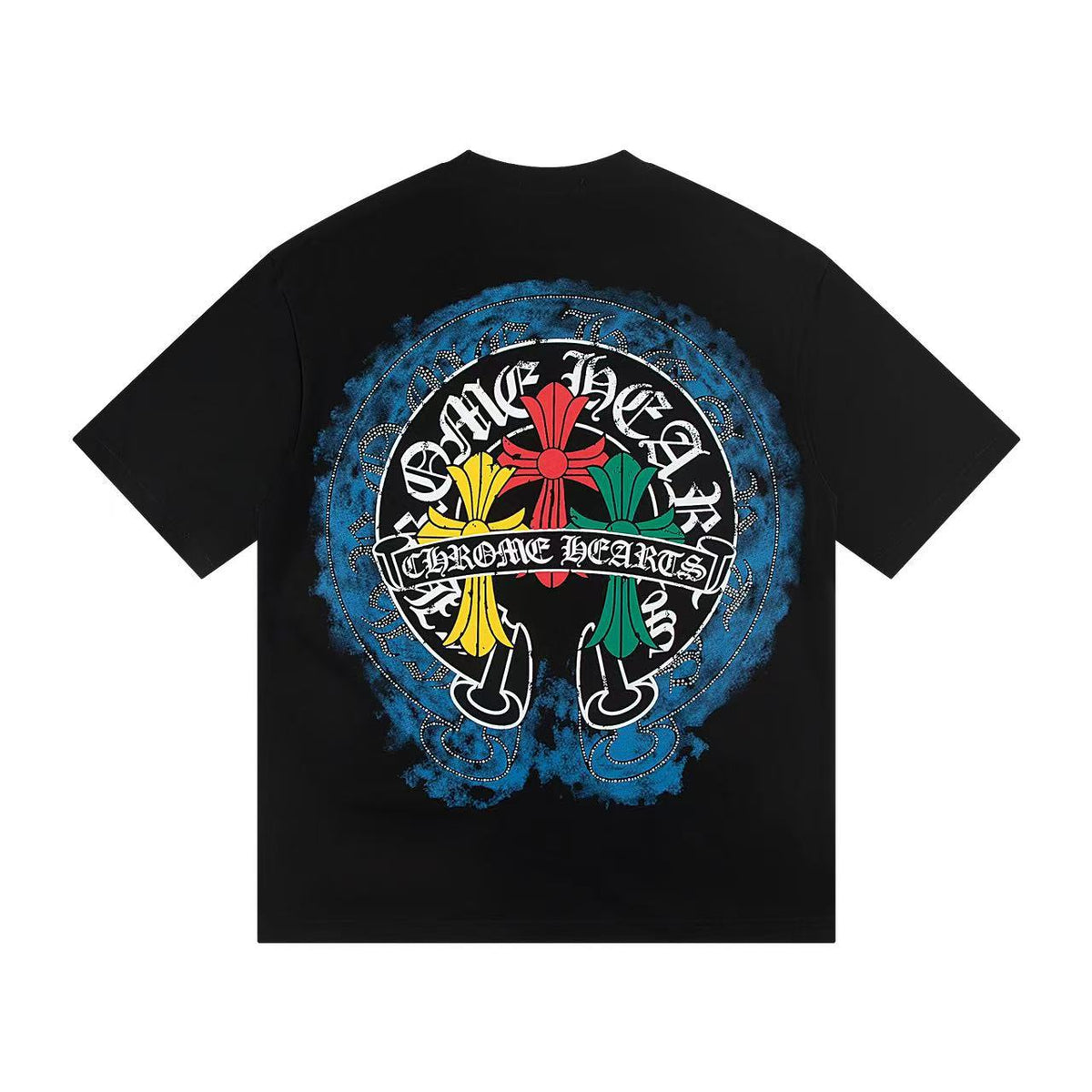 Chrome Hearts Horseshoe Cross Print Short Sleeve Tee Unisex
