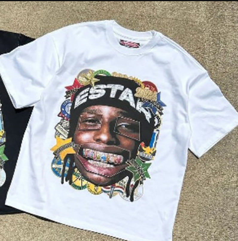Vintage Hip-Hop Rap Print Unisex Oversize Streetwear Baumwoll-T-Shirt
