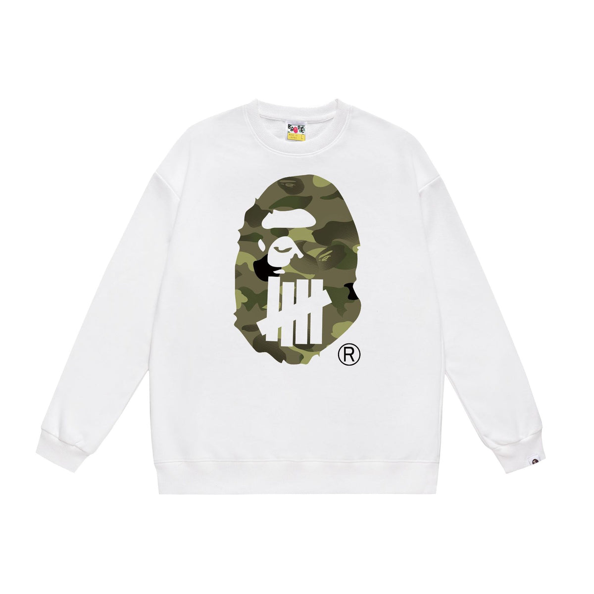 BAPE Crewneck Sweatshirt Ape Head Multi Graphic Street Pullover