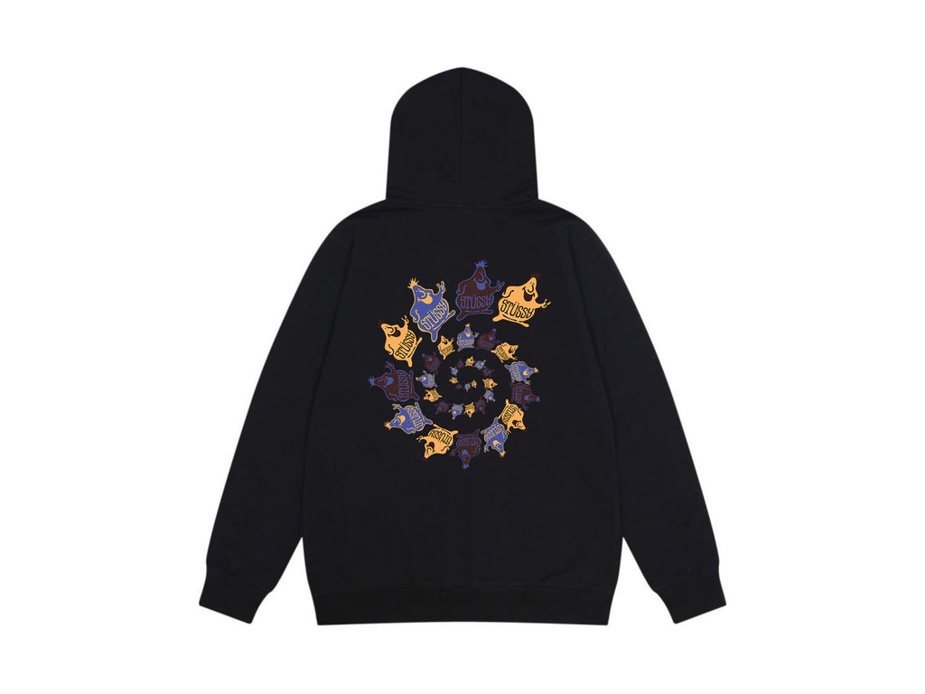 Stussy Zip Up Hoodie Multi Graphic Letter Print Streetwear Jacket
