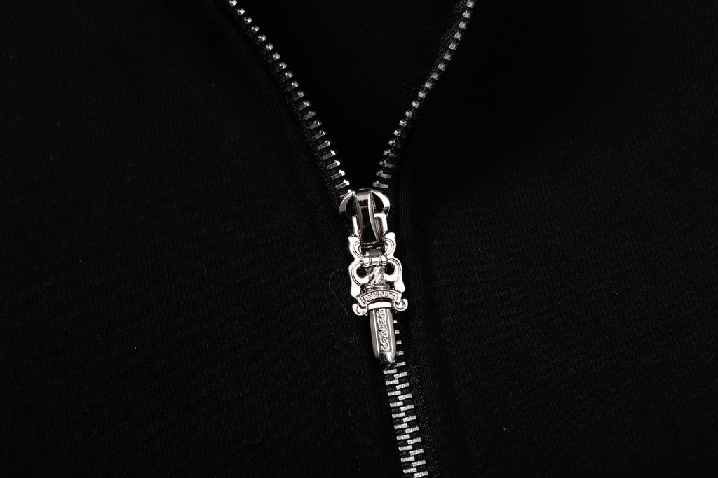 Chrome Hearts Scroll Cross Zip Up Hoodie Classic Street Hooded Jacket