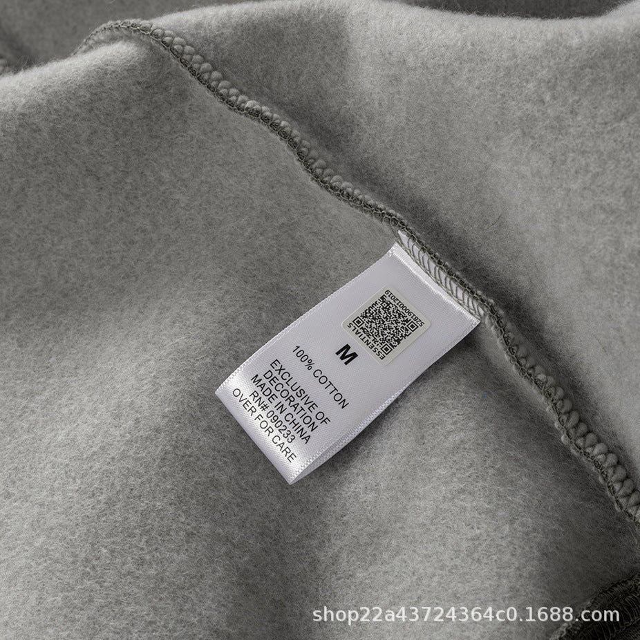 Fear Of God Essentials Silicone Letter Print Fleece Hoodie Unisex