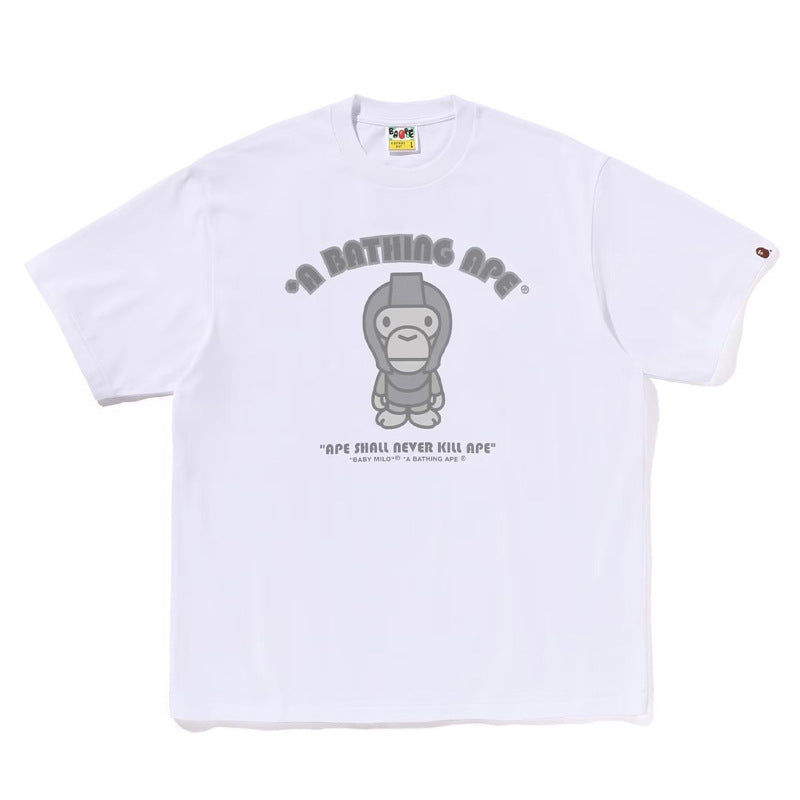 BAPE Ape Head Cartoon Print Loose Unisex Short Sleeve T-Shirt