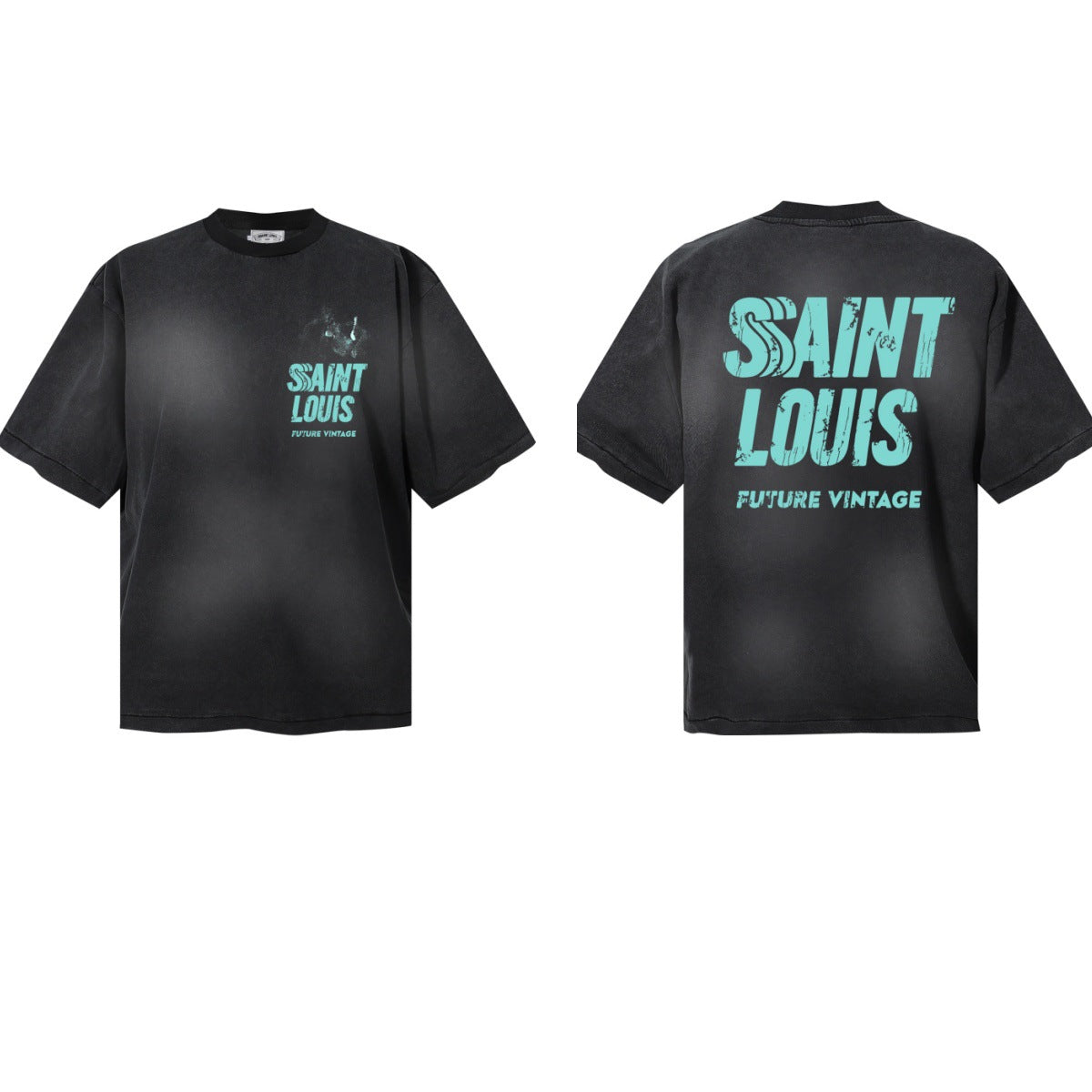 Saint Michael Vintage Washed Graphic Print Loose Streetwear T-Shirt