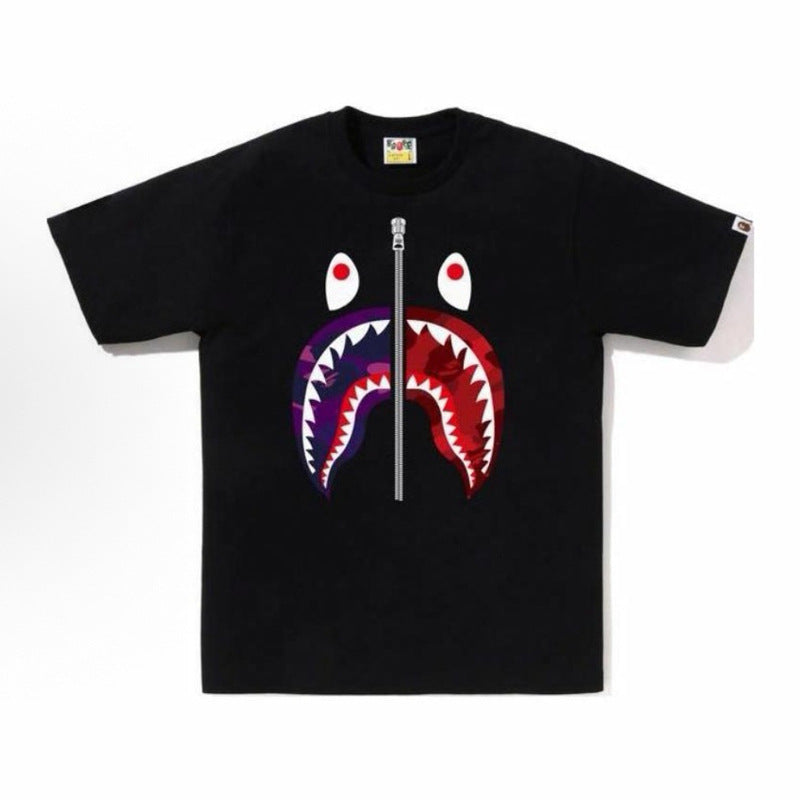 BAPE Ape Head Shark Print Unisex Casual T-Shirt
