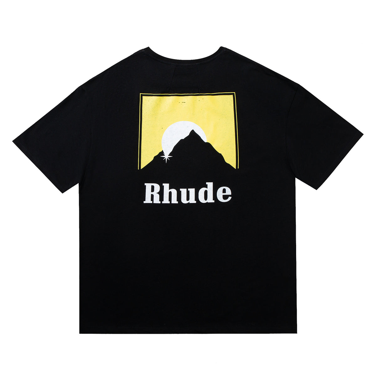 Rhude Graphic Tees Vintage High Street Loose Couple Crew Neck T-Shirt