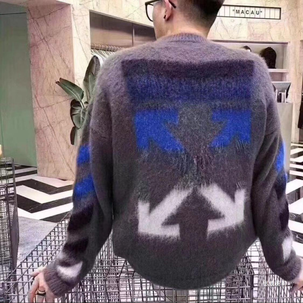 Off-White Diag Ombre Brushed Knit Crewneck Arrows Jumper