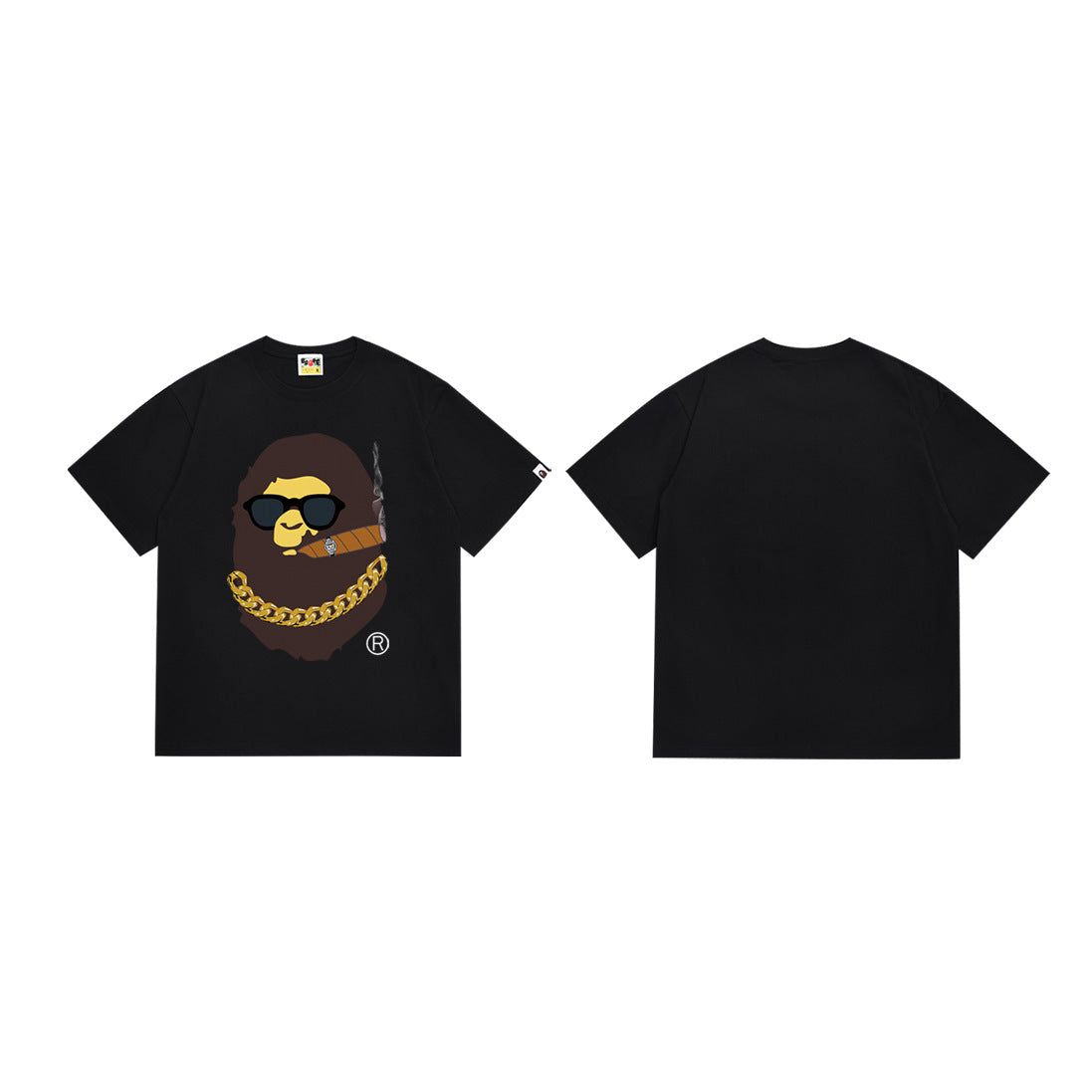 BAPE Ape Head Shark Print Loose Casual Unisex T-Shirt