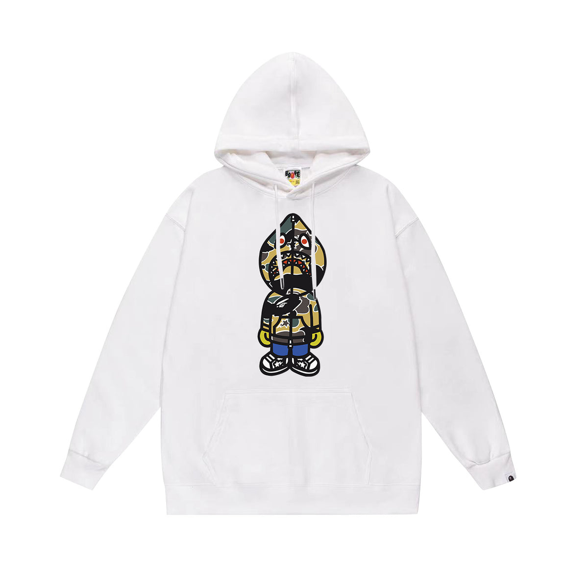 Bape Camo Ape Head Graphic Vintage Washed Oversized Hoodie Streetwear