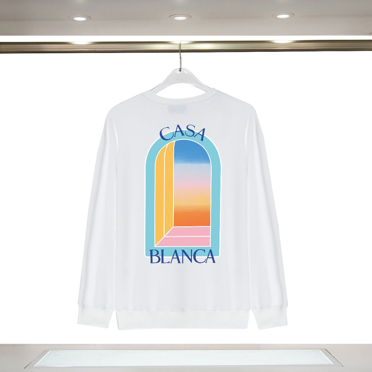 Casablanca Art Graphic Crewneck Sweatshirt Vintage Casual Pullover