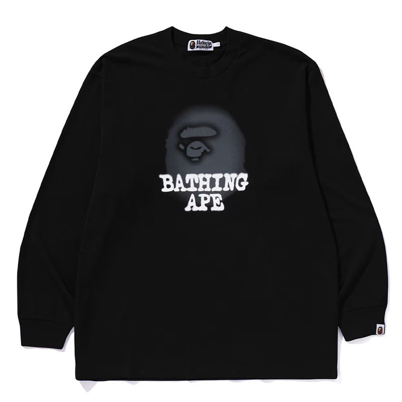 Bape Multi‑Ape‑Head Graphic Oversized Long Sleeve Tee Streetwear