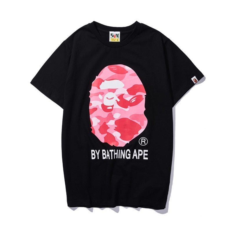 BAPE Camo Shark Ape Head Print Crew Neck Short Sleeve T‑Shirt Unisex
