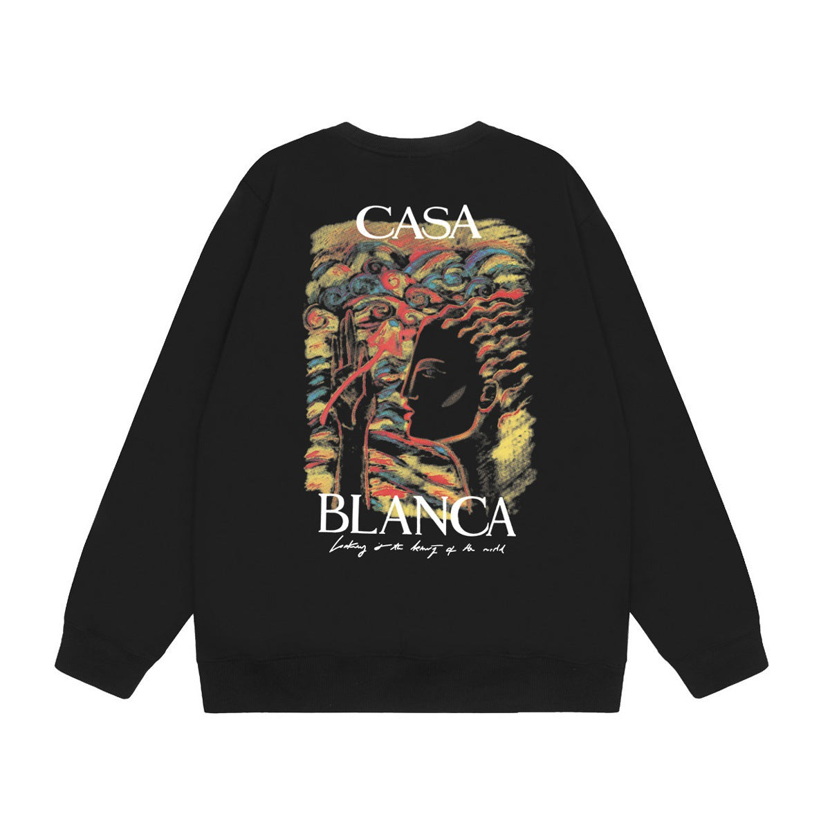 Casablanca Art Graphic Crewneck Sweatshirt Vintage Casual Pullover