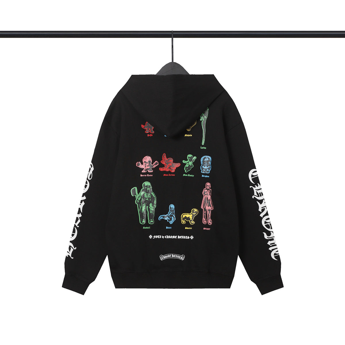 Chrome Hearts Multi‑Cross Sanskrit Graphic Oversized Hoodie Streetwear