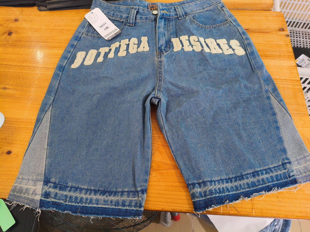 Y2K Skull Embroidery Baggy Denim Jorts