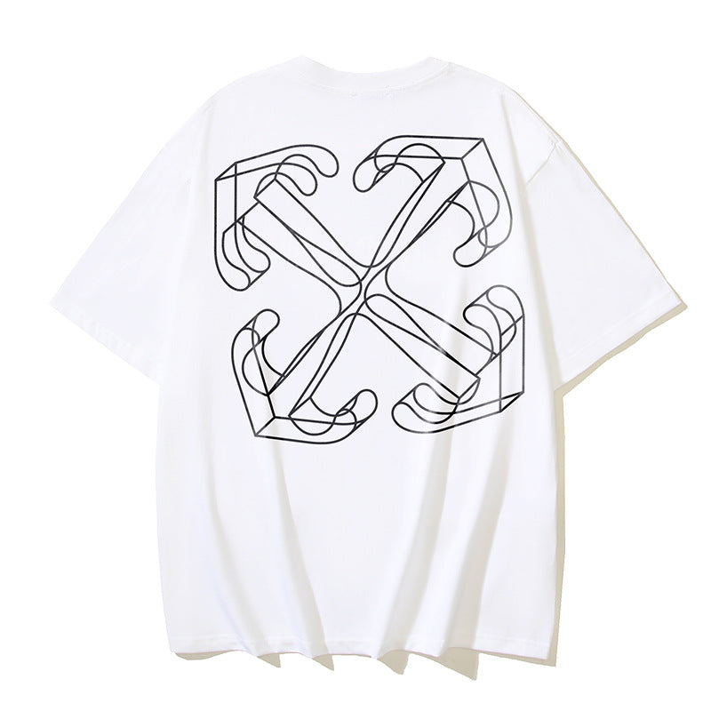 Off‑White Multi‑Sketch Arrow Graphic Oversized Tee Streetwear Unisex