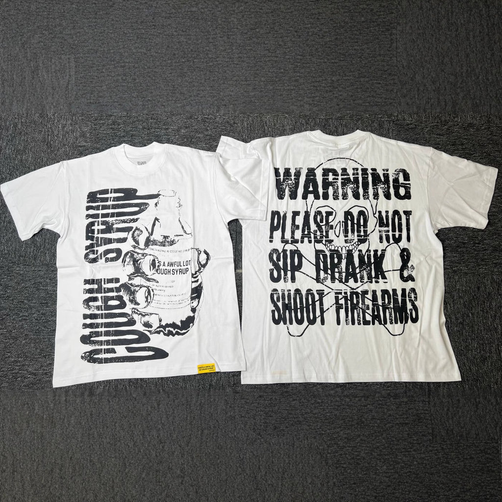 ALOCS Cough Syrup Letter Graphic Short Sleeve Tee Streetwear Unisex