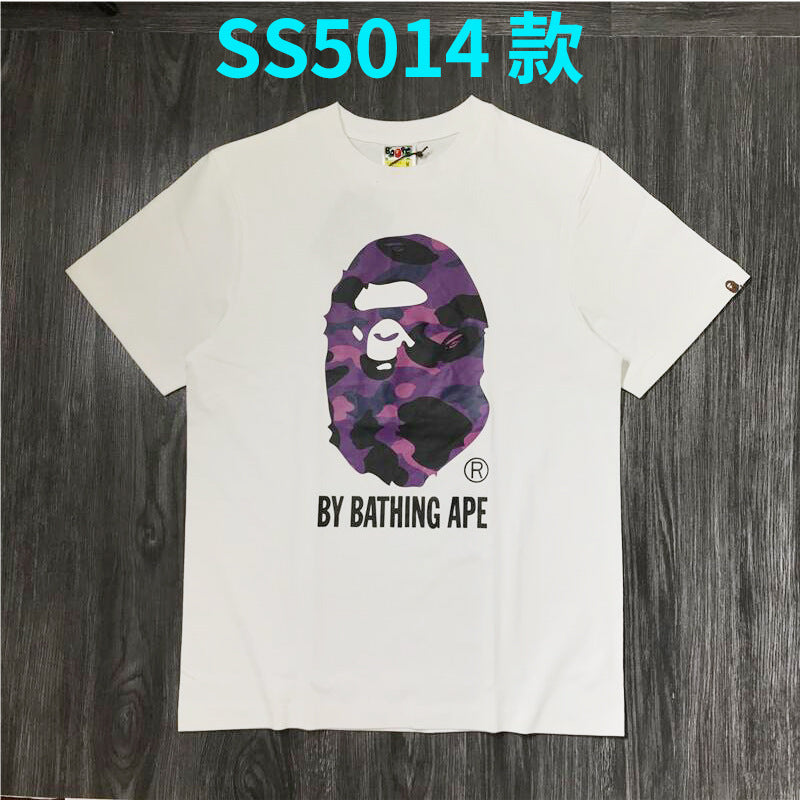 BAPE Shark Camo Graphic Tee Loose Unisex Streetwear T-Shirt