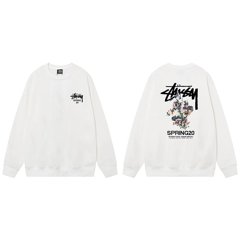 Stussy Graphic Crewneck Sweatshirt 8 Ball Dice Street Casual Pullover