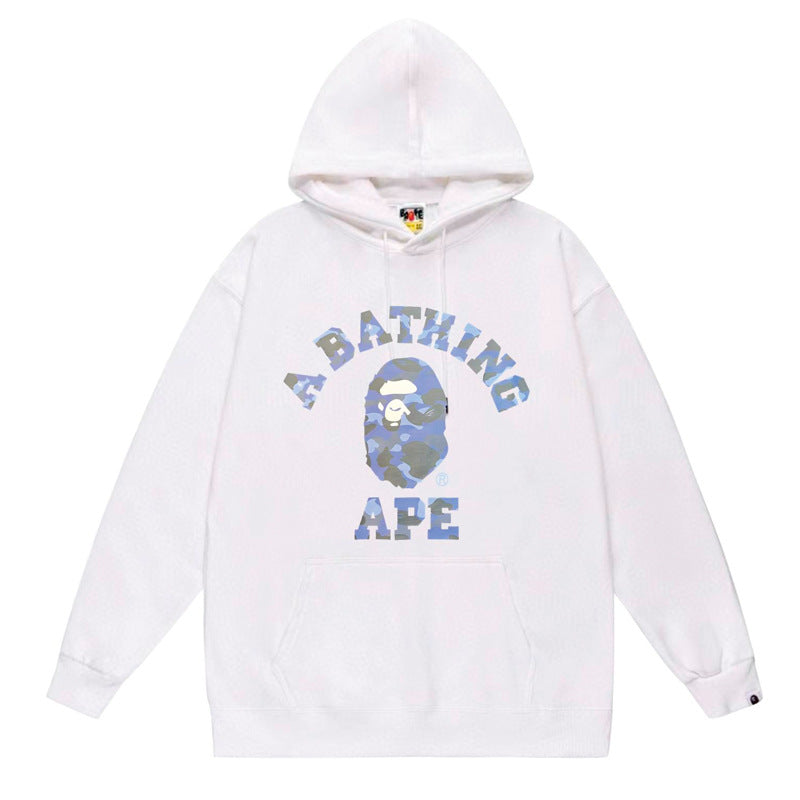 BAPE Ape Head Graphic Hoodie Camo Print Loose Cotton Pullover