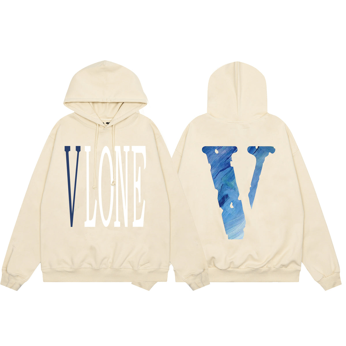 Vlone Friends Big V Logo American Style Unisex Hoodie