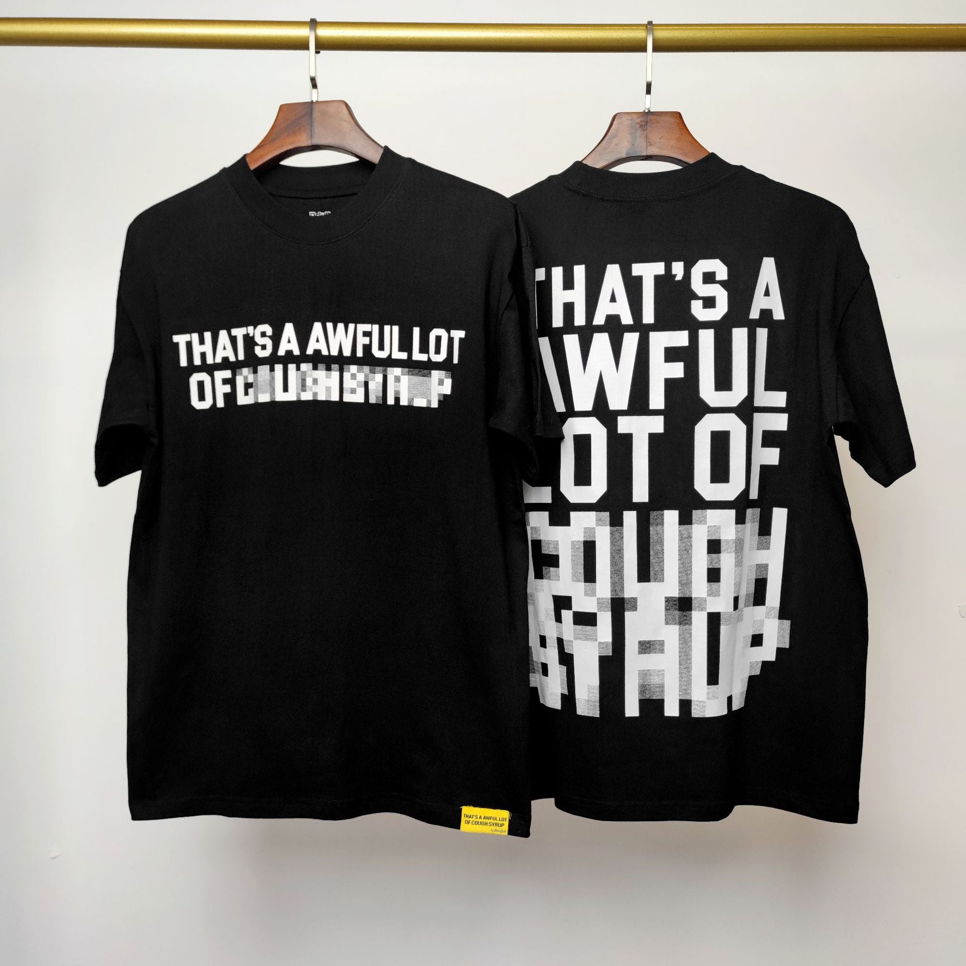 ALOCS Cough Syrup Letter Graphic Short Sleeve Tee Streetwear Unisex