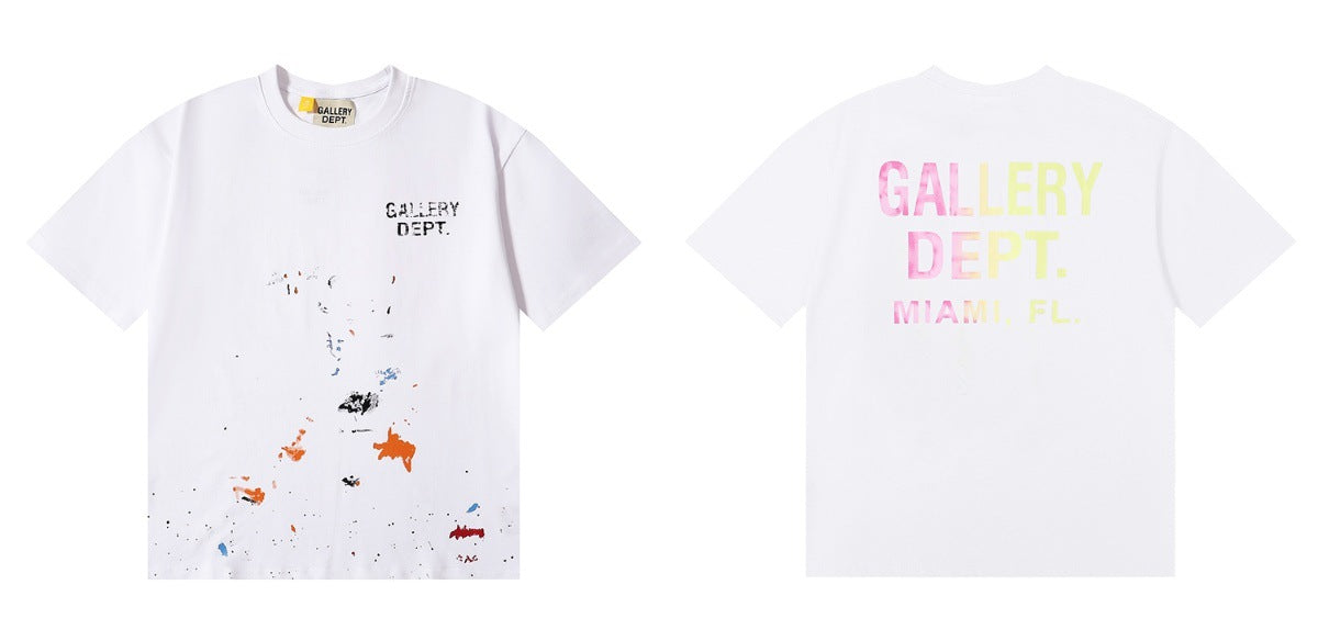 Gallery Dept Tie Dye Washed Graffiti Print Crew Neck T‑Shirt Unisex