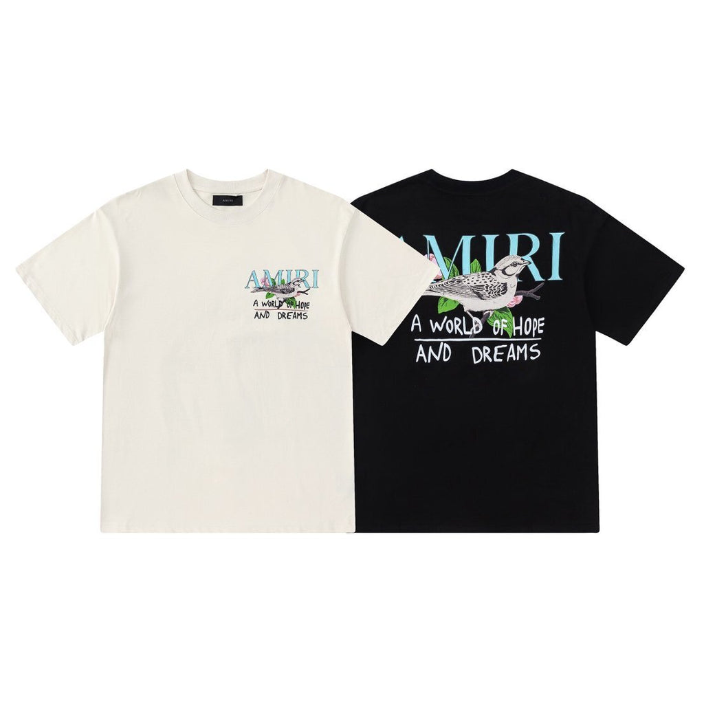 Amiri Club Letter Print Crew Neck Unisex T Shirt