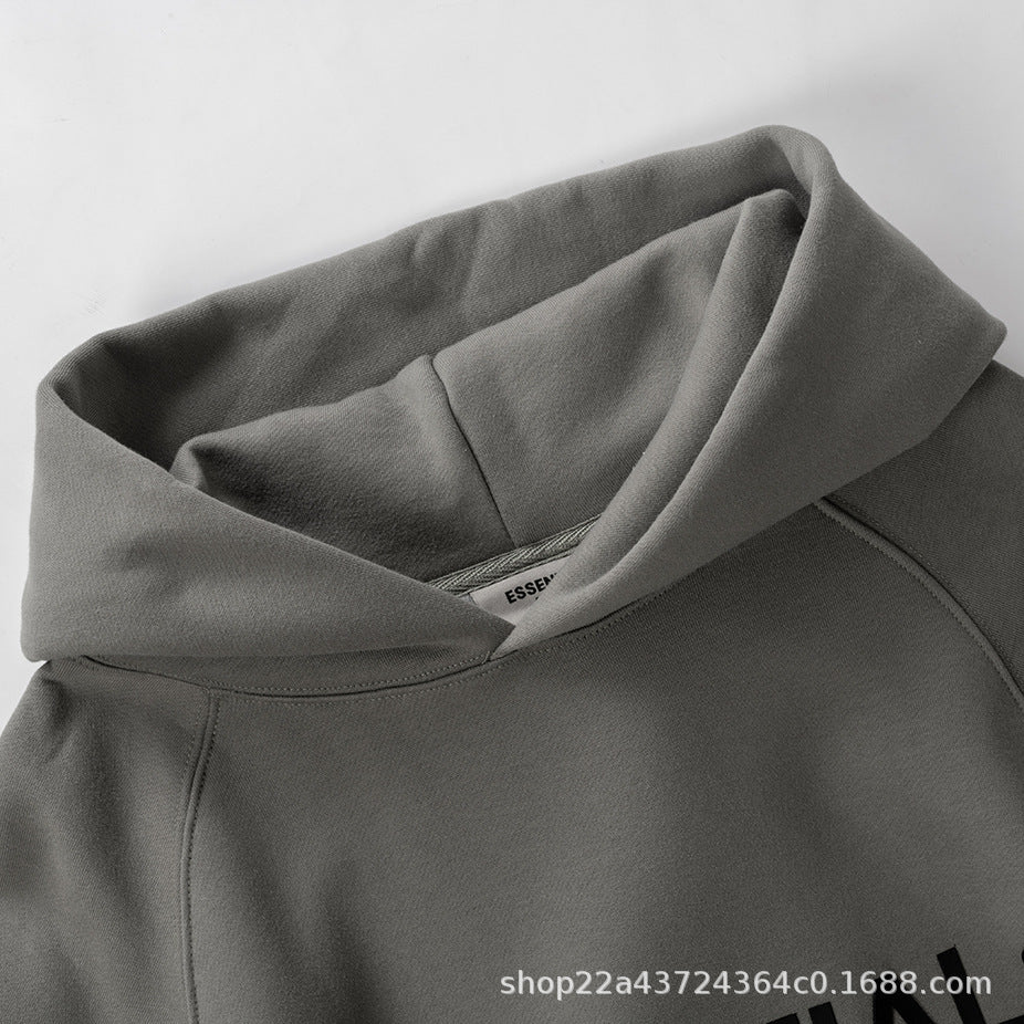 Fear Of God Essentials Silicone Letter Print Fleece Hoodie Unisex