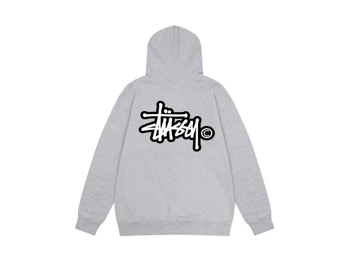 Stussy Zip Up Hoodie Multi Graphic Letter Print Streetwear Jacket