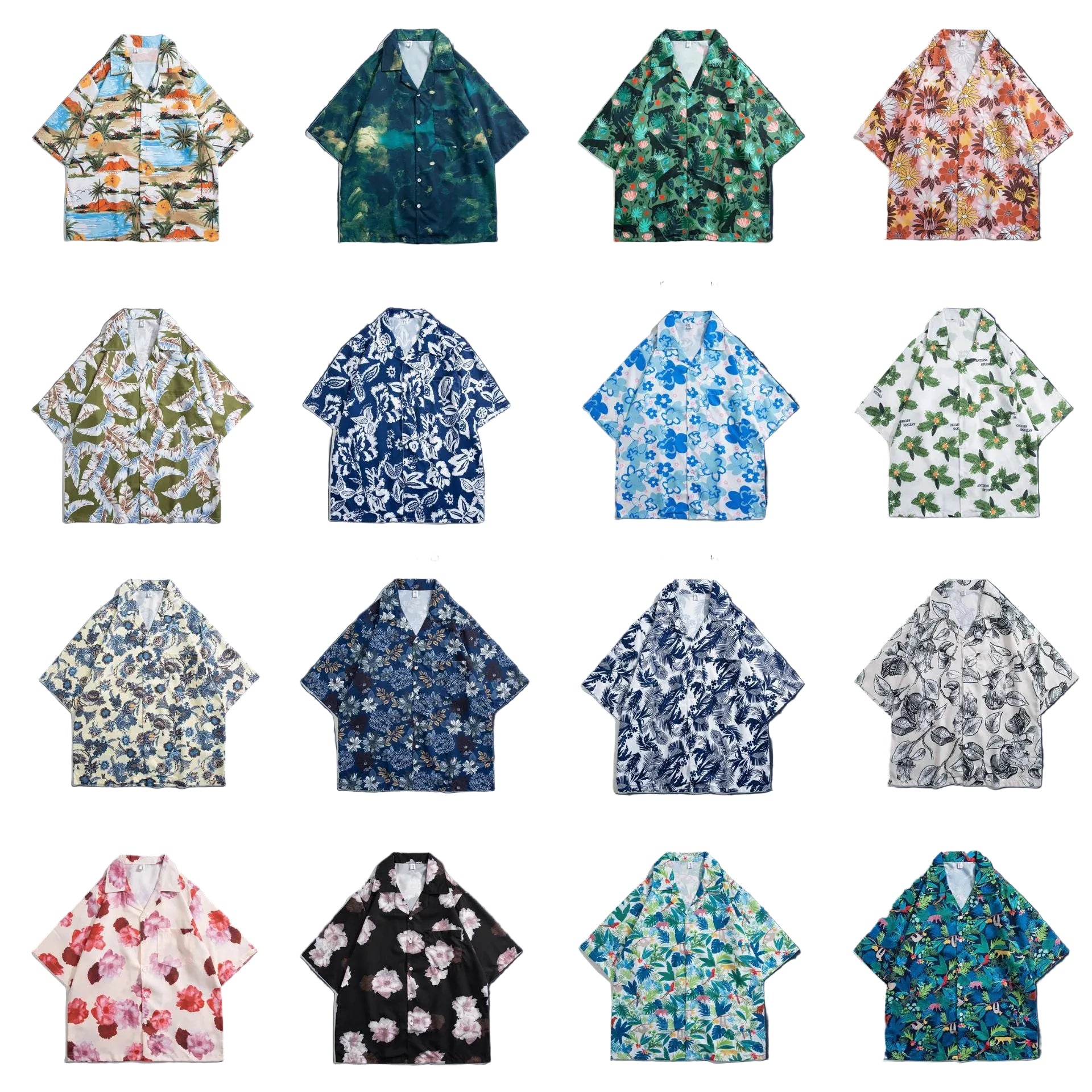 Mens Camp Collar Tropical Hawaiian Floral Short Sleeve Beach Shirt  South2101-2126