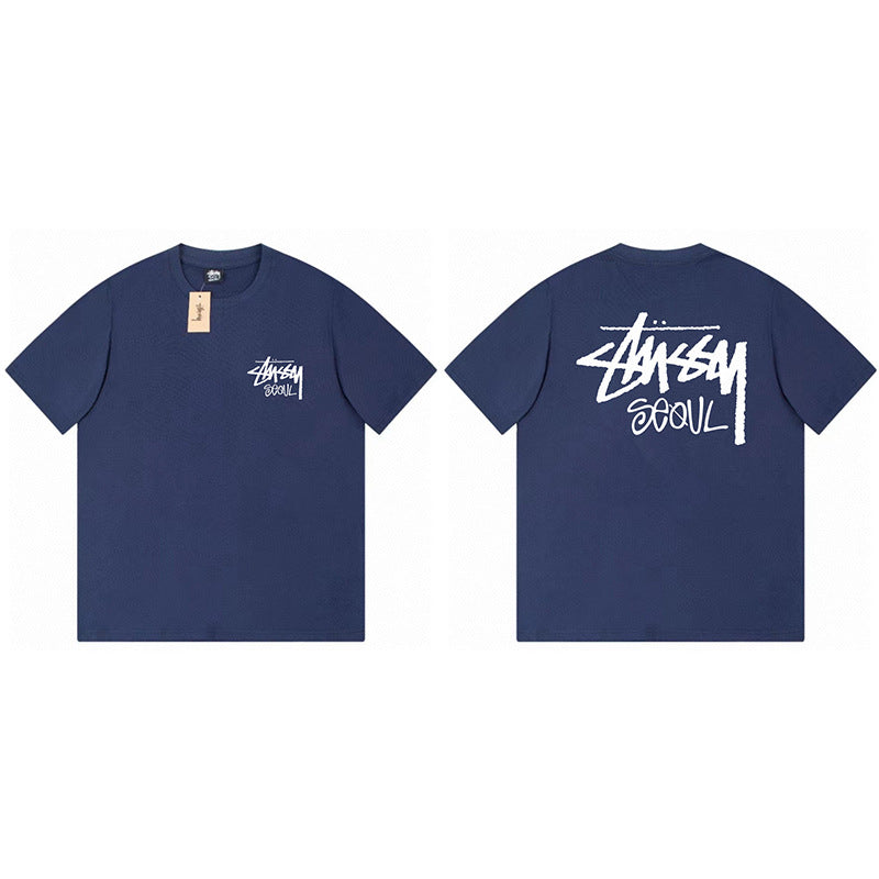 Stussy Graphic Print Collection Loose Casual Short Sleeve T-Shirt