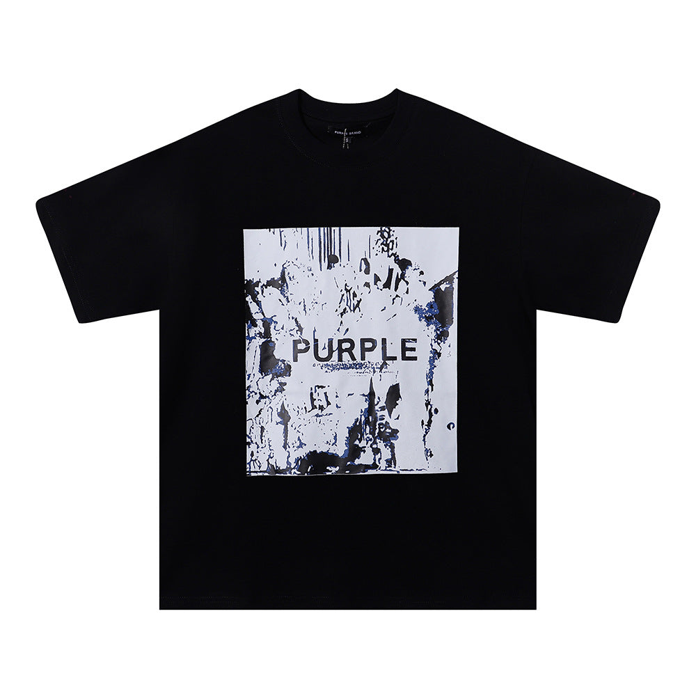 Purple Brand Multi‑Graphic Ink Wash Print Oversized Tee Multi‑Style
