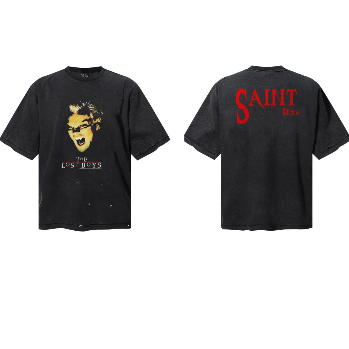 Saint Michael Vintage Washed Graphic Print Loose Streetwear T-Shirt